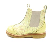 Angulus ancle boot yellow/beige glitter with hole pattern